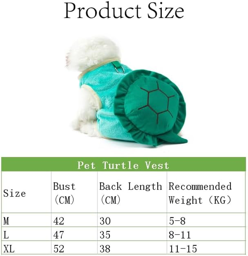 Aoozleny Pet Turtle Halloween Costume Winter Dog Cat Holiday Cosplay Warm Clothes Cute Turtle Turns into Flannel Dog Costume for Cat and Small Dogs (L) image number 3