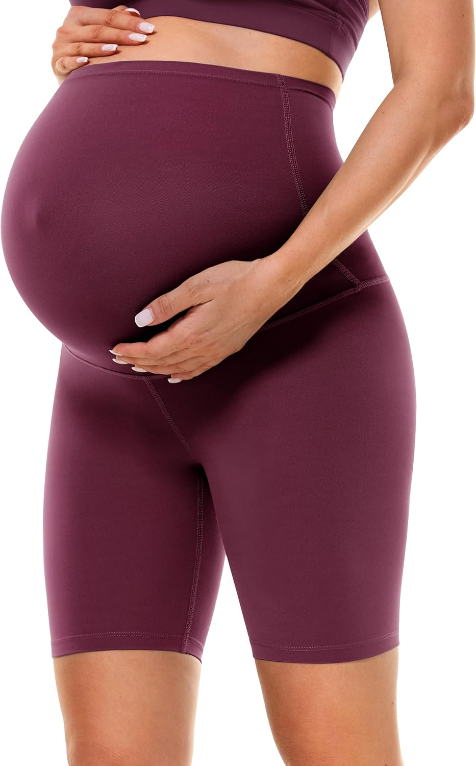 BAYDI Clouduxi Maternity Shorts over Bump - 6" Biker Shorts Women Workout Pregnancy Leggings