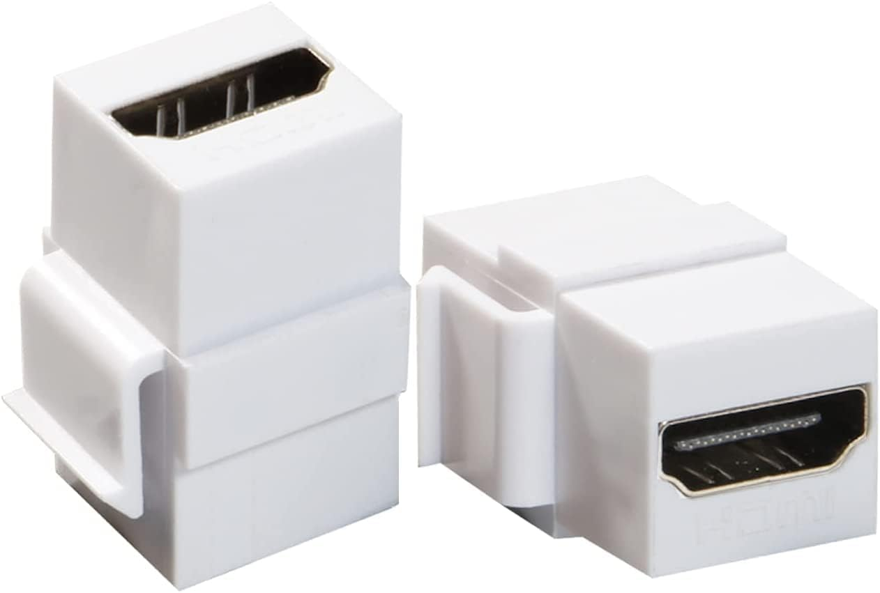 2 Pack RG6 Gold-Plated Coax Keystone Jack Insert, F Type Male Connector for HD Video Streaming, Compatible with Television, Satellite Receiver, Cable Box, DVD Player, Gaming Console image number 2