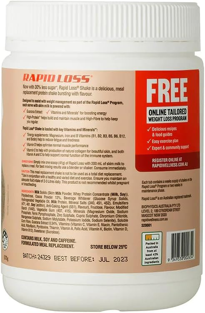 Rapid Loss Gluten Free Chocolate Meal Replacement Shake 575G image number 2