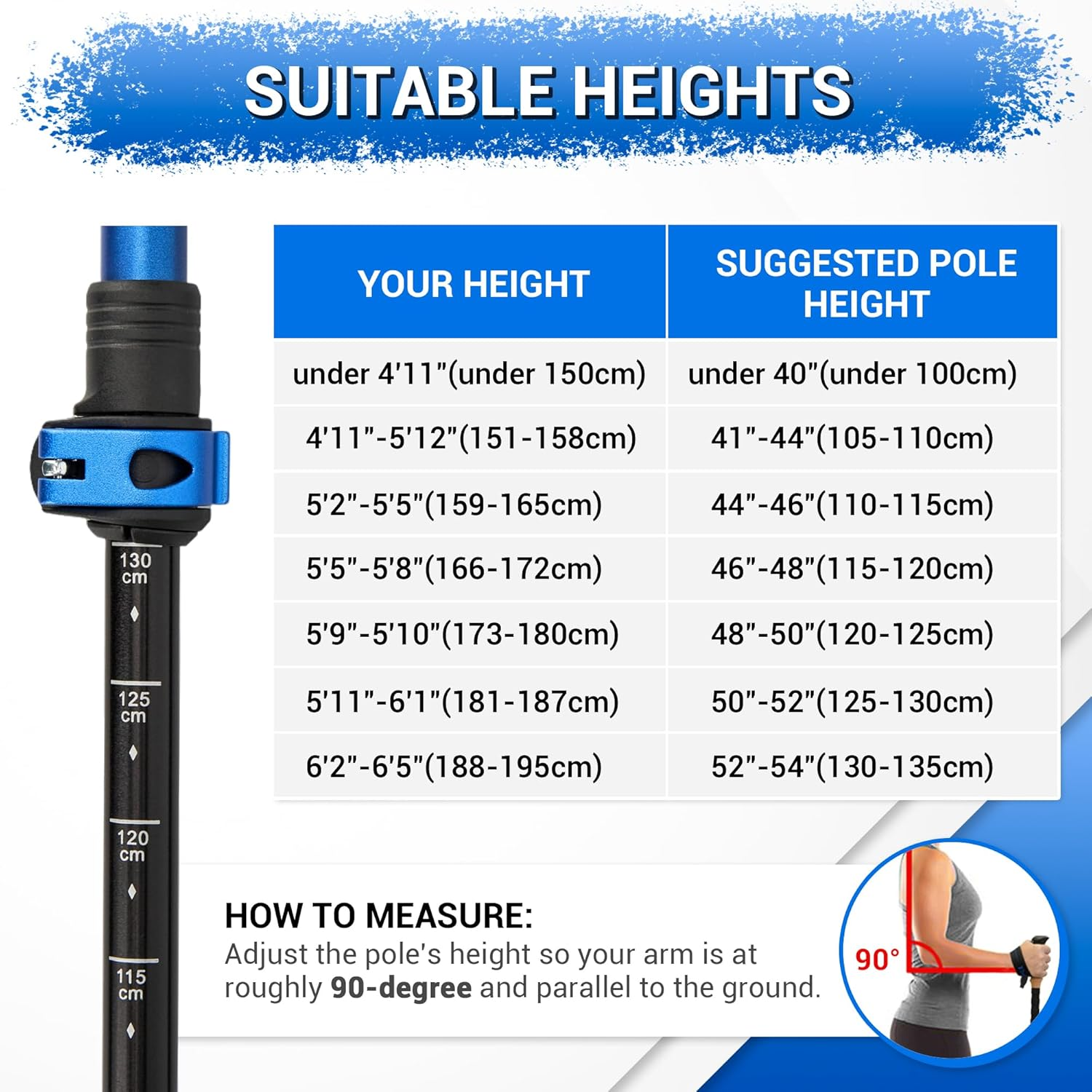 Thefitlife Trekking Poles - Lightweight 7075 Aluminum Hiking Sticks with Cork Grips, Adjustable Telescopic Design, Metal Flip Lock for Men & Women - Perfect for Hiking, Walking, Camping & Backpacking image number 4