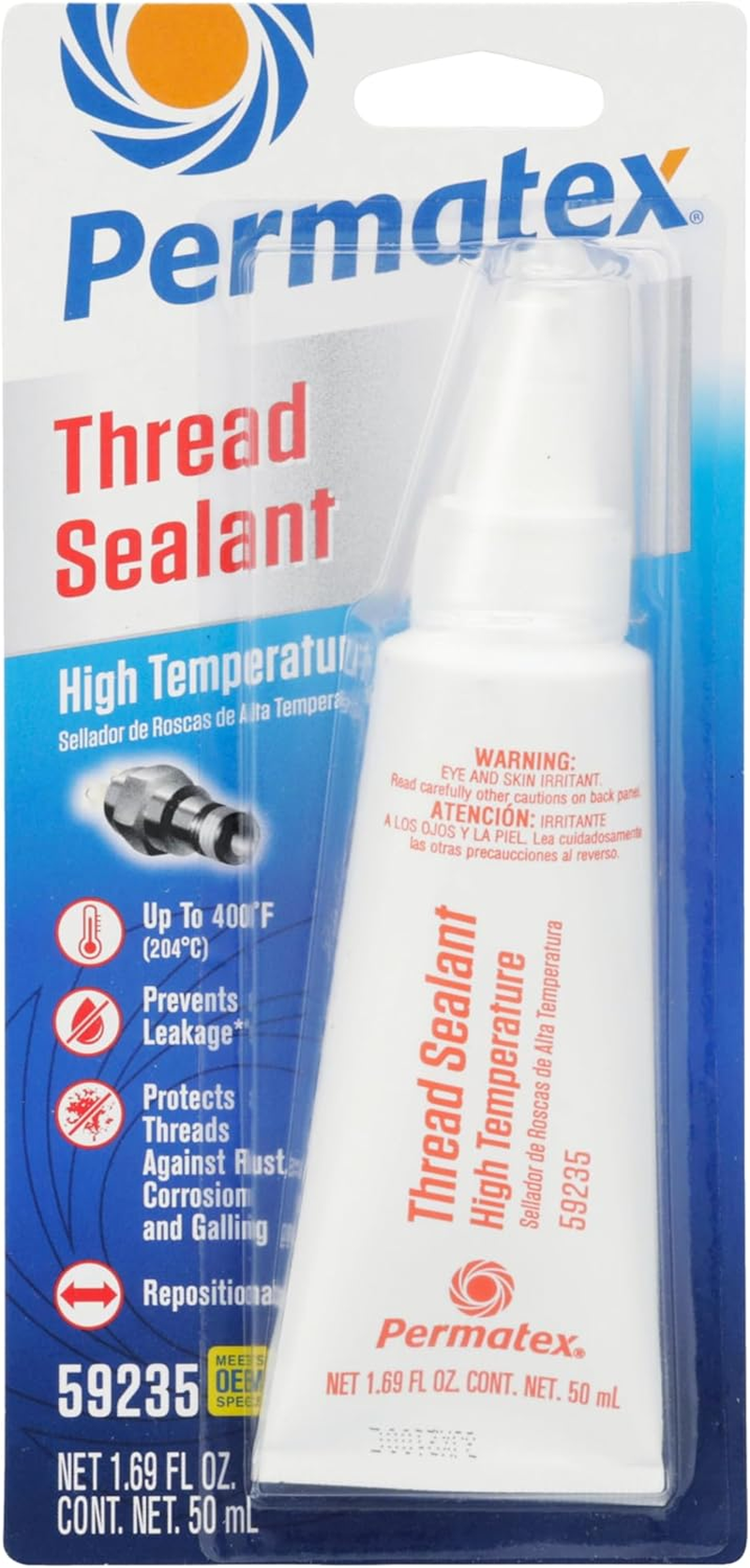Permatex 59214 High Temperature Thread Sealant, 6 Ml Tube