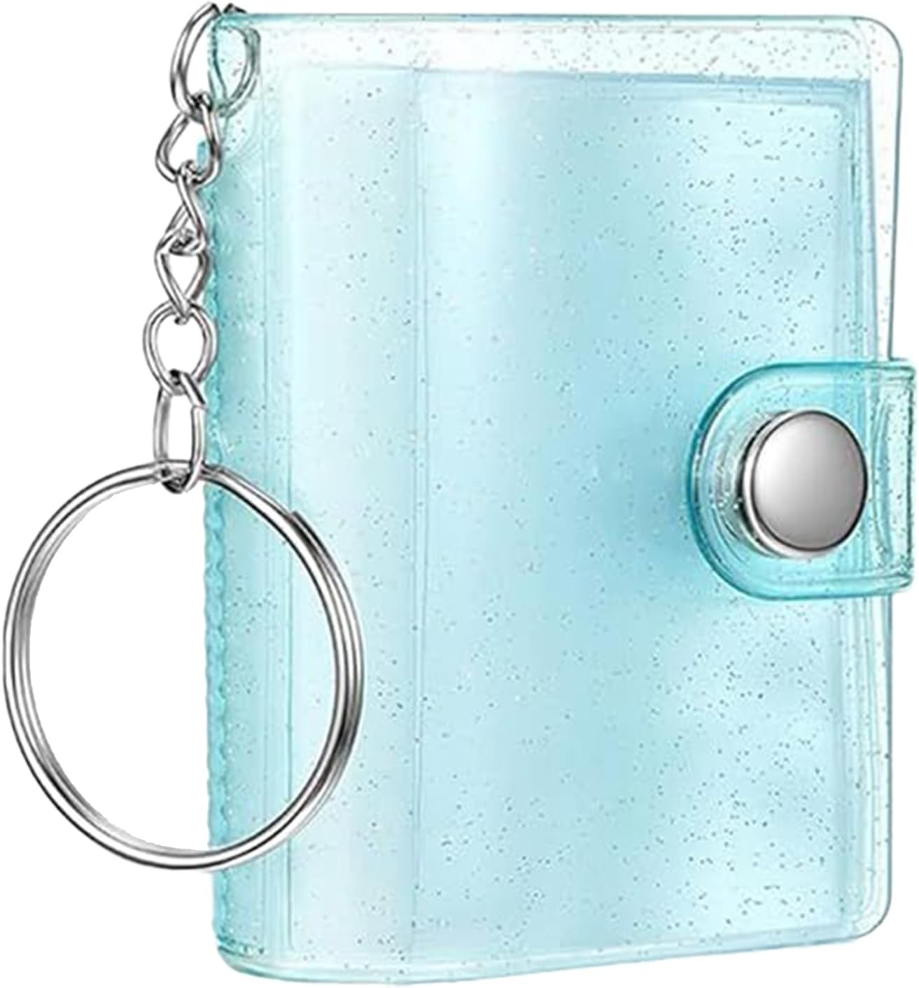 Szaluyk Mini Photo Album Keychain | Clear 24 Pockets Binder | Portable Photo Frame for Kids and Adults | Fits Wallets, Bags, Backpacks | Birthday Gift, Mat, Blue, Fare Riferimento Alla Descrizione - Blue image number 4