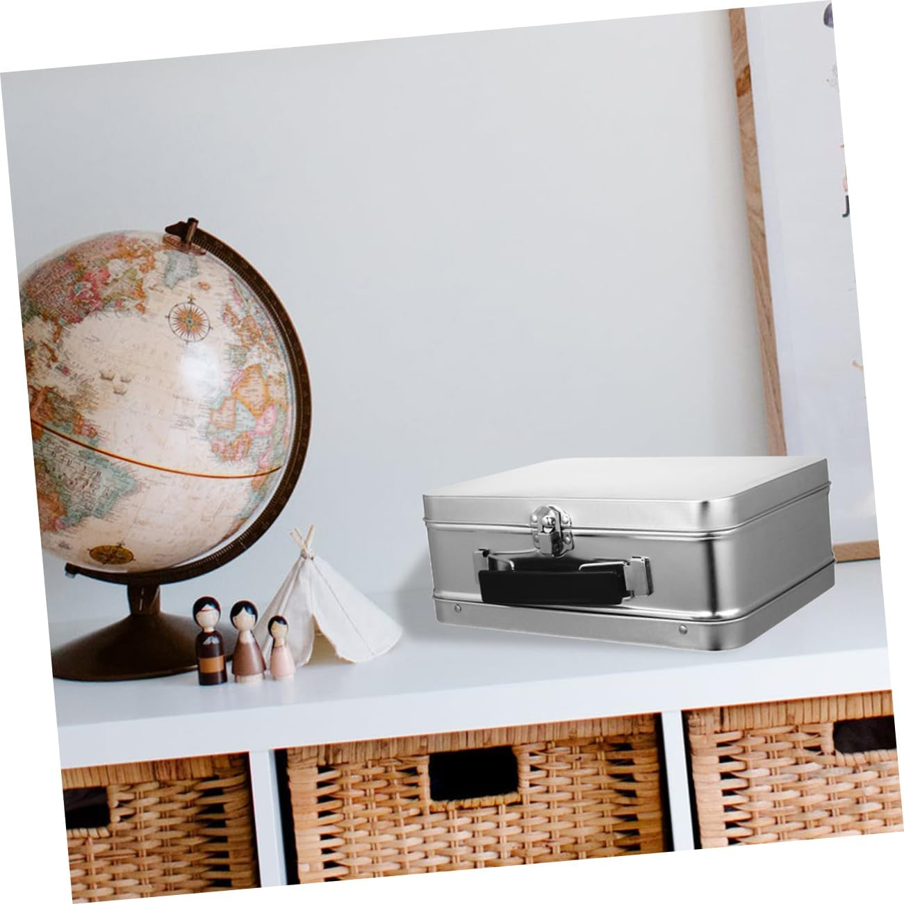 6Pcs Retro Tinplate Box for Jewelry Storage Boxes Lids Multipurpose Desktop Organizer image number 5