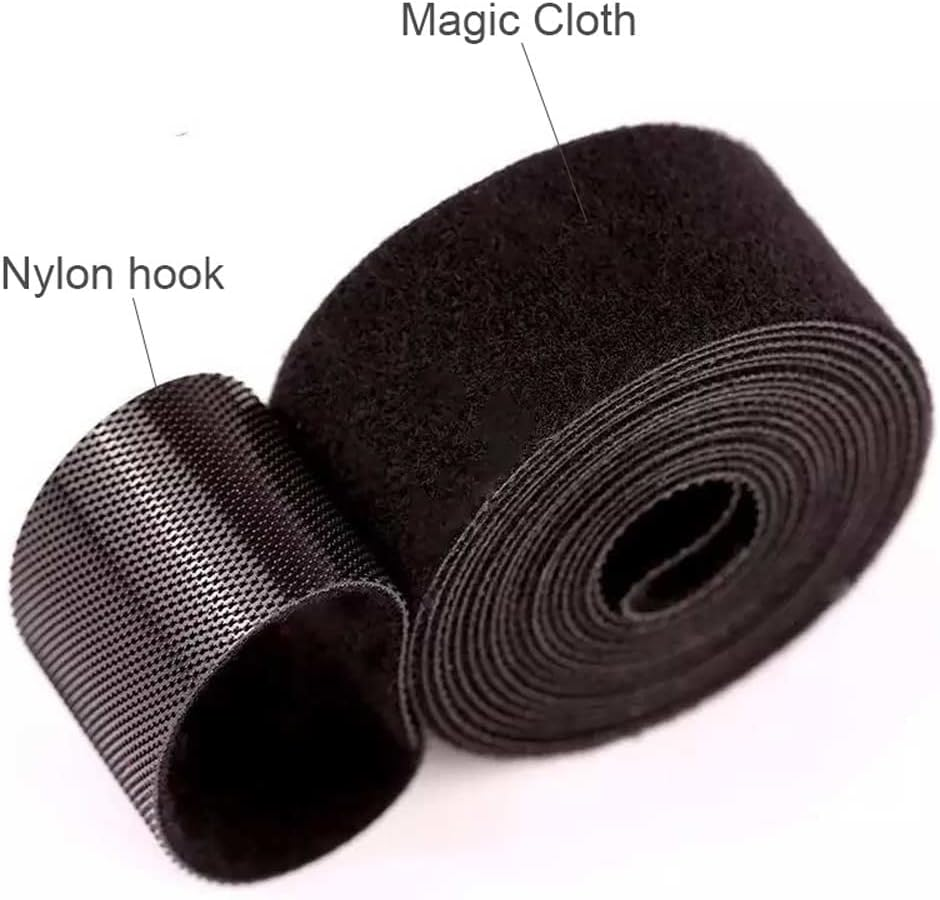 Reusable Fastening Cable Ties Hook and Loop Cable Straps Adjustable Cord Ties for Cable Management Cord Wrap Straps (Black,10M) image number 1