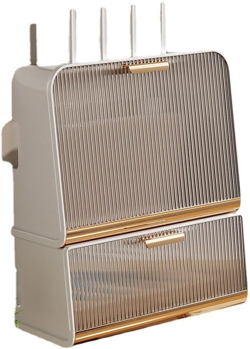 Router Storage Box Router Shelf Wall Mount Wifi Router Storage Box Wire Storage Box Power Socket Storage Box Cord Hider Box to Conceal Power Strips on Desk or Floor image number 3