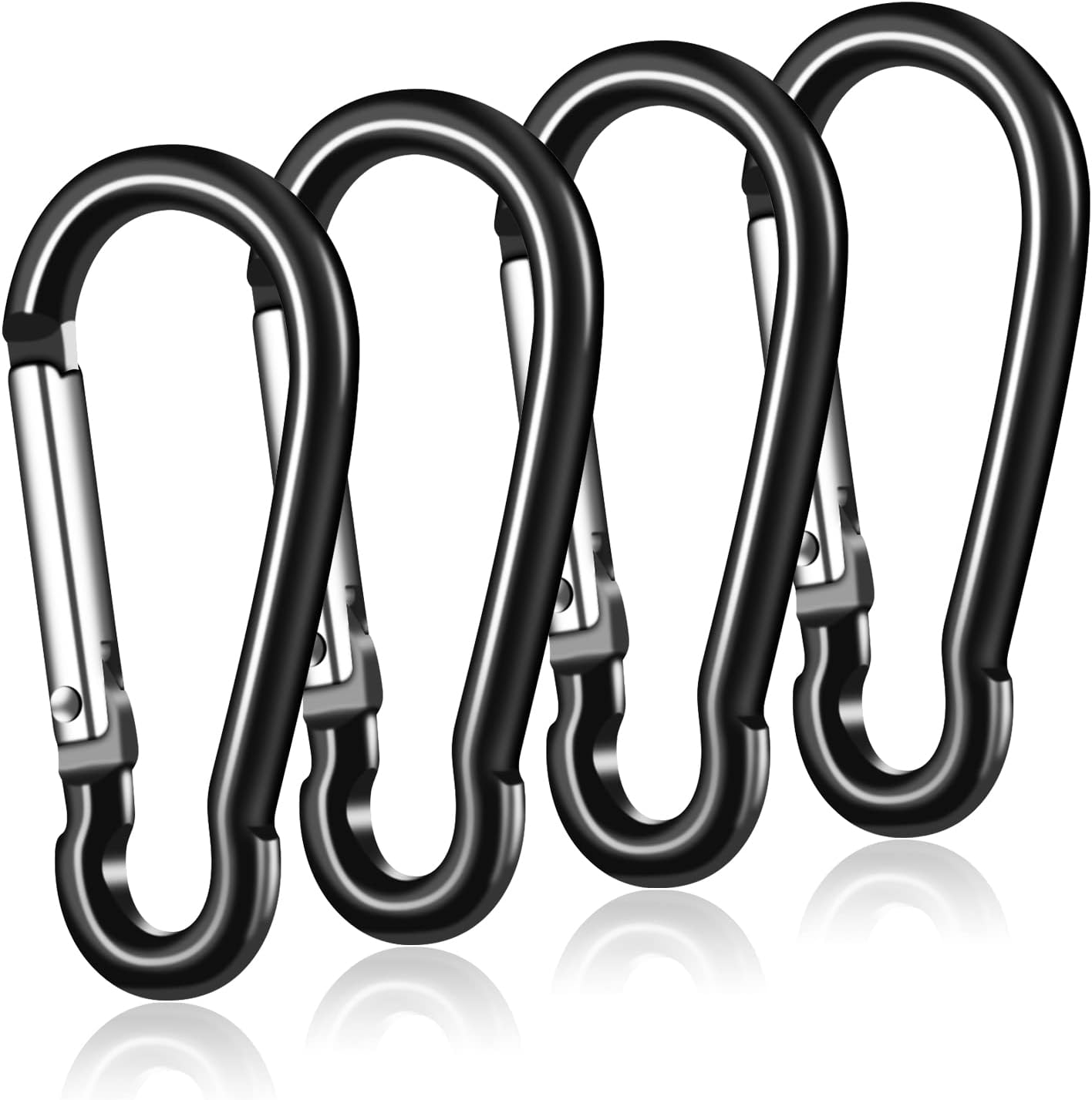 Flag Pole Ring Replacement Carabiner Clips | 8 Pcs Aluminum Alloy Flag Pole Clip Spring Snap Hooks for Grommeted Flag | Replaceable Flagpole Hardware Accessories for Any Flagpole Rings (Silver)