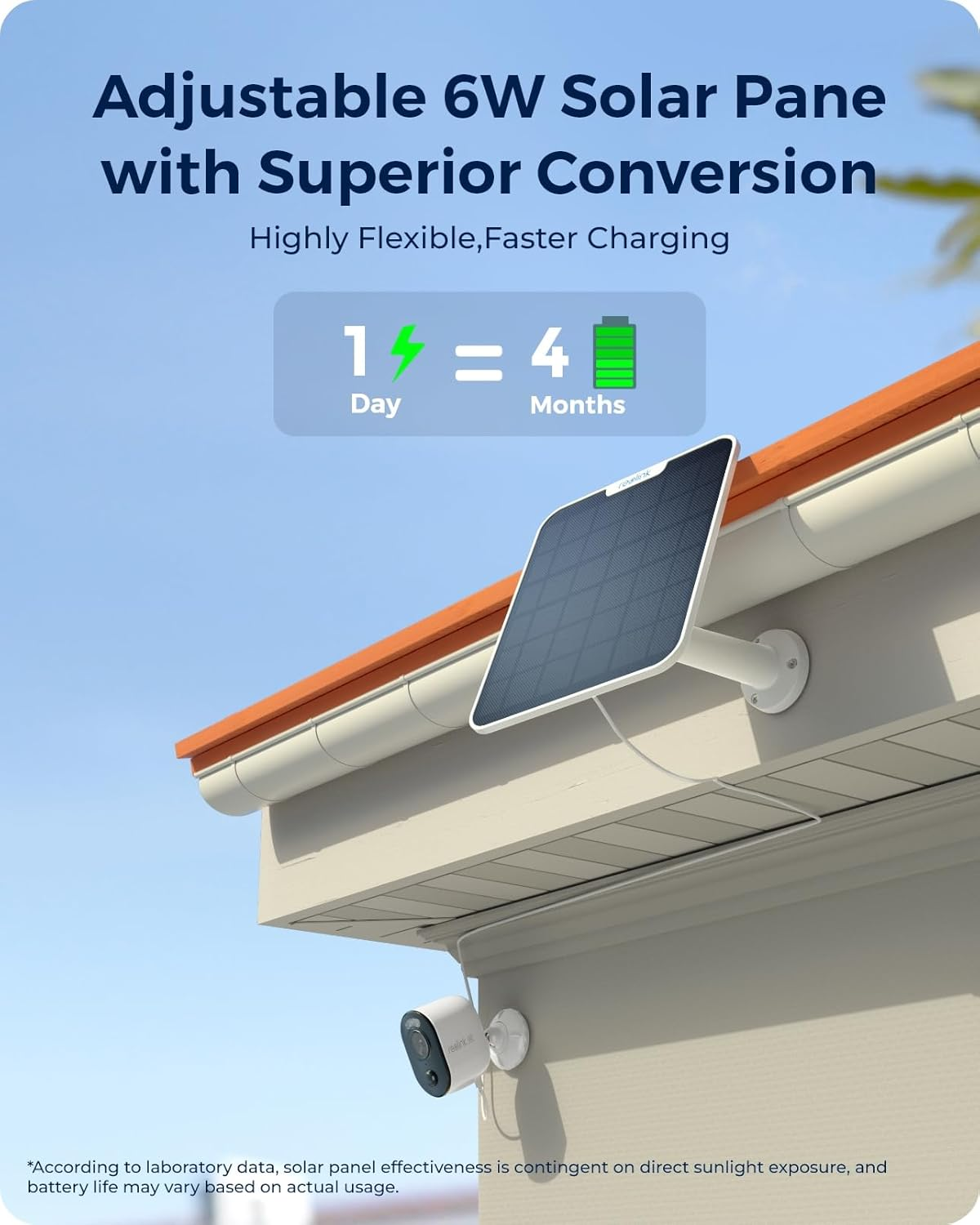 REOLINK Argus 3 Ultra, 4K Solar Security Camera, Wireless Outdoor Camera, 6W Adjustable Solar Panel, 2.4/5Ghz Wifi, 8MP Color Night Vision, AI Detection, Local Storage, No Extra Fee for Home Security image number 4