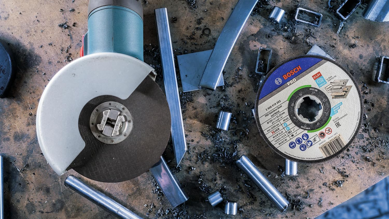 Bosch 1X PRO Stainless Steel and Metal Bonded Thin Cutting Disc Long Life, X-Lock (For Stainless Steel, &Oslash; 125 Mm, Professional Accessory Small Angle Grinder) image number 1