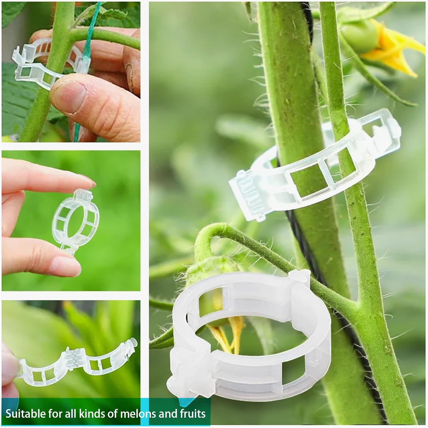 300Pcs Tomato Clips, Plant Clips for Climbing Plants Support Garden for Tomatoes Vines Flower Vegetables Climbing to Grow Upright image number 2