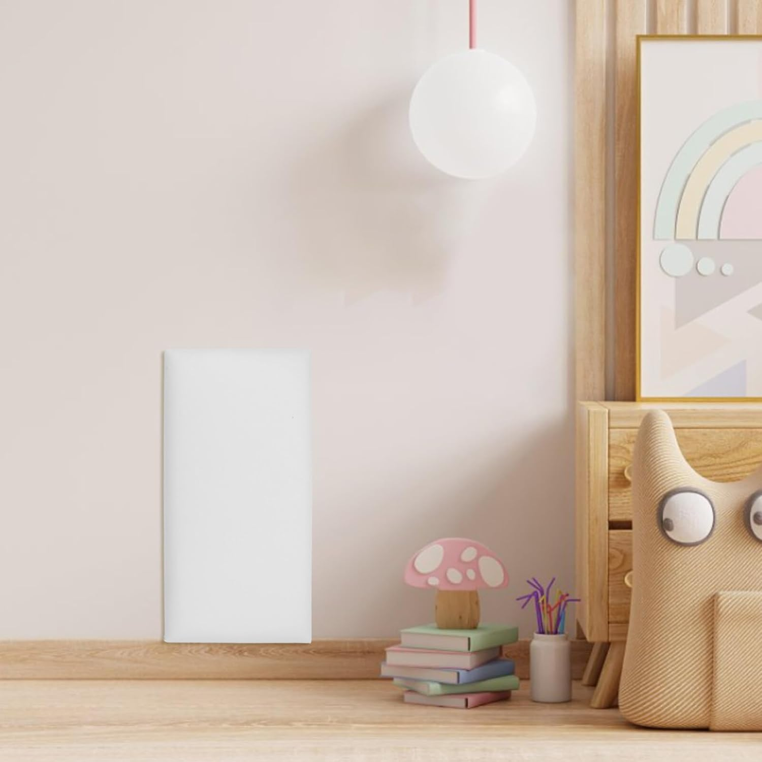 UPKOCH Anti-Collision Wall Sticker Pad for Kids, Self-Adhesive 3D Wall Panels, White PVC Wall Cushion Padding, Nursery & Playroom Wall Sticker Foam Mats Decor, 20 &times; 40CM, White image number 5