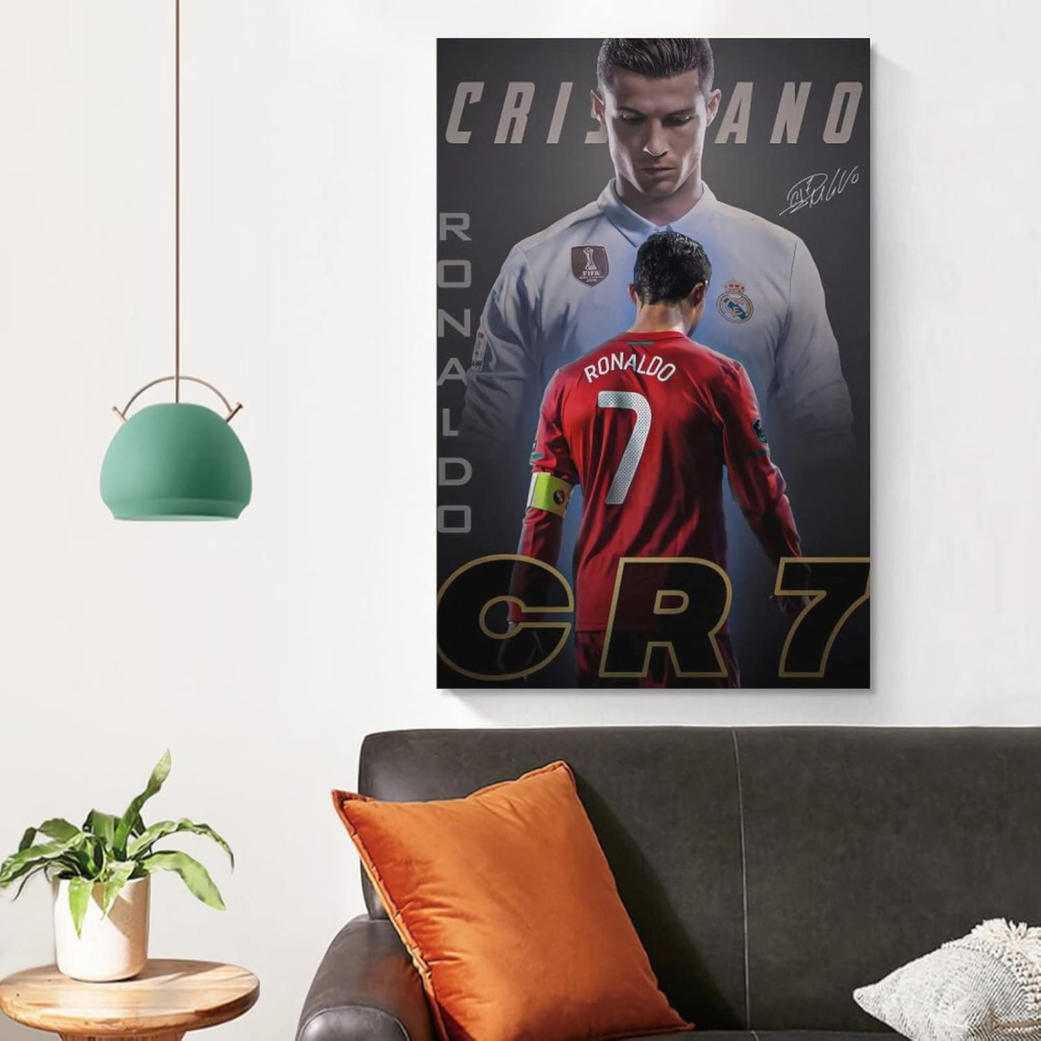 Cristiano Ronaldo Poster 1 Wall Art Canvas Print Poster Home Bathroom Bedroom Office Living Room Decor Canvas Poster Unframe: 16X24Inch(40X60Cm) image number 2