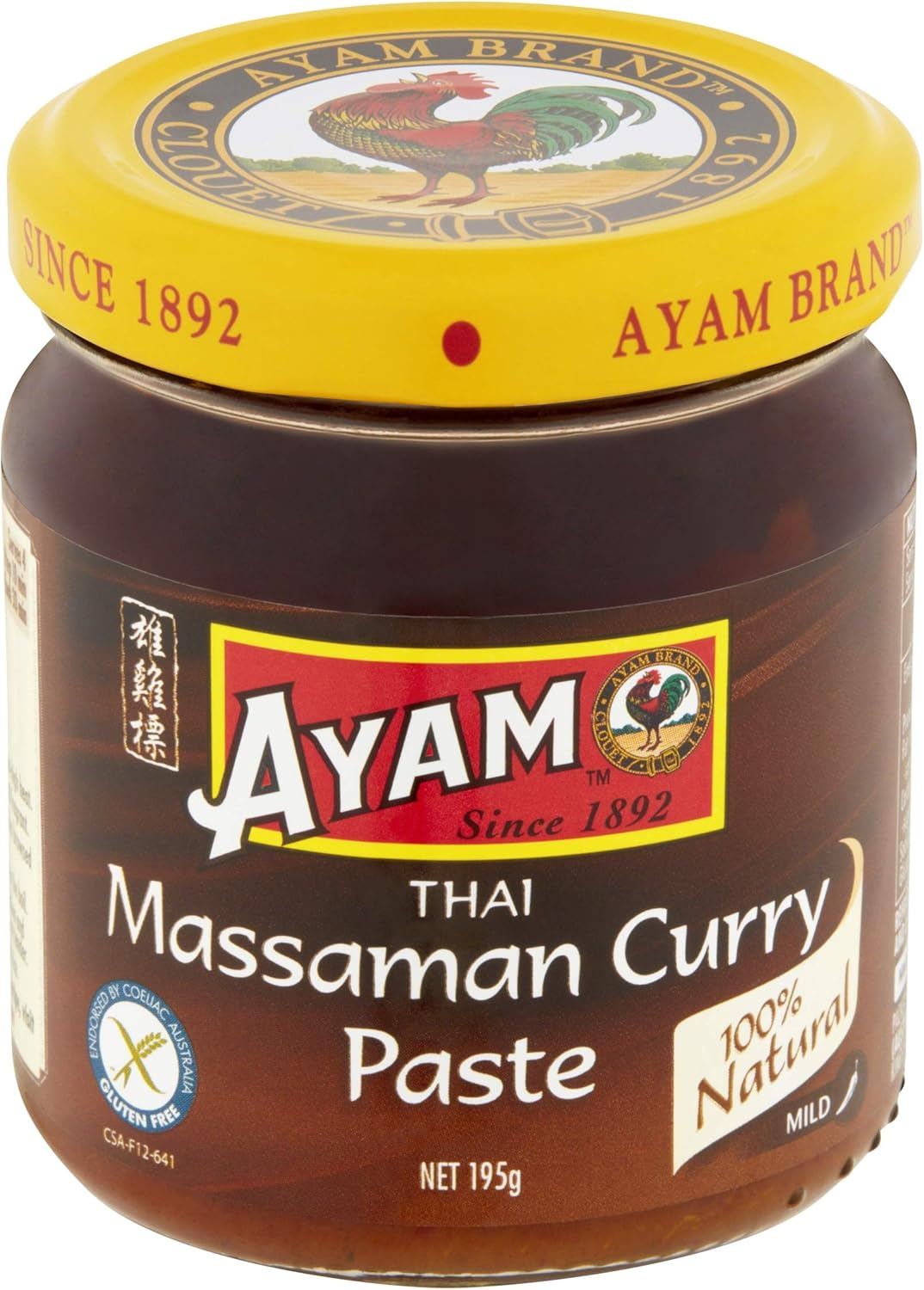 AYAM Thai Massaman Curry Paste | 100% Natural | High Quality | Subtle, Mild & Sweet | Gluten, Dairy, Nut, Egg & Shellfish Free | for Vegans | Great Taste | No Additives & No Added MSG - 6 X 195G image number 3