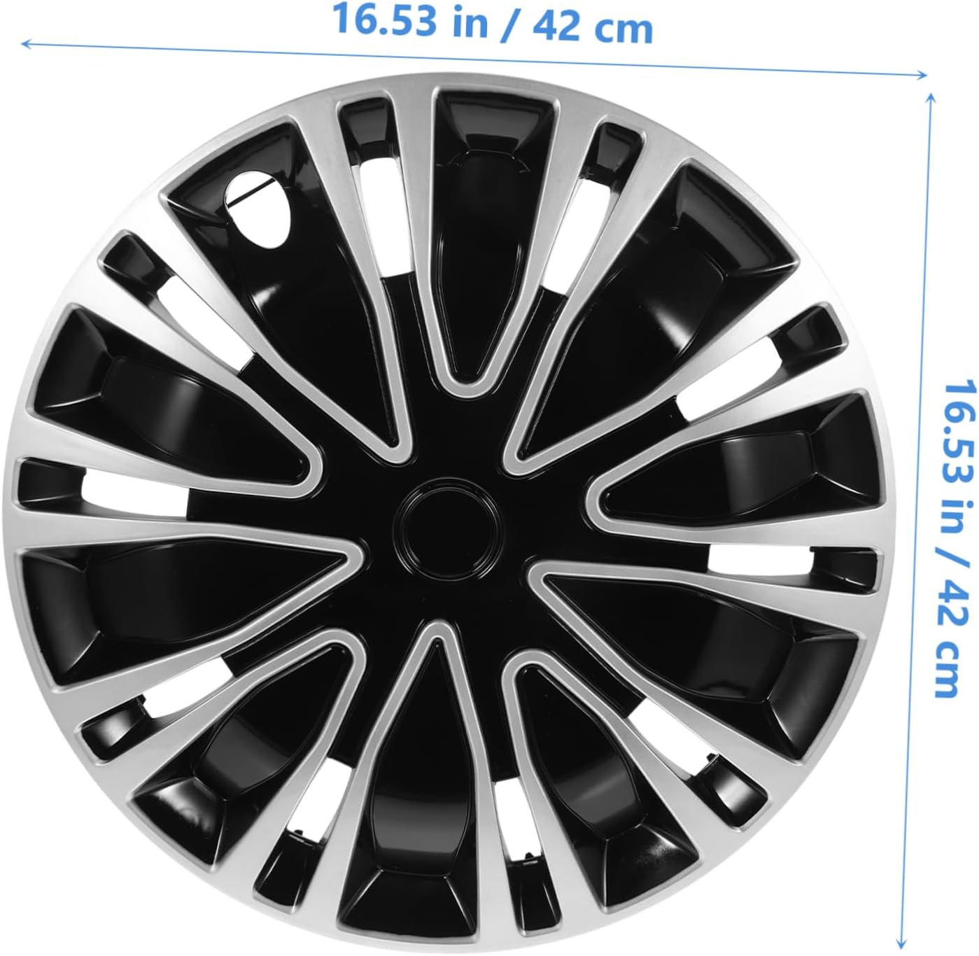 FUNOMOCYA 15-Inch Universal Car Hub Cap Decorative Wheel Hub Cover Silver Black Automotive Vehicle Wheel Caps Replacement