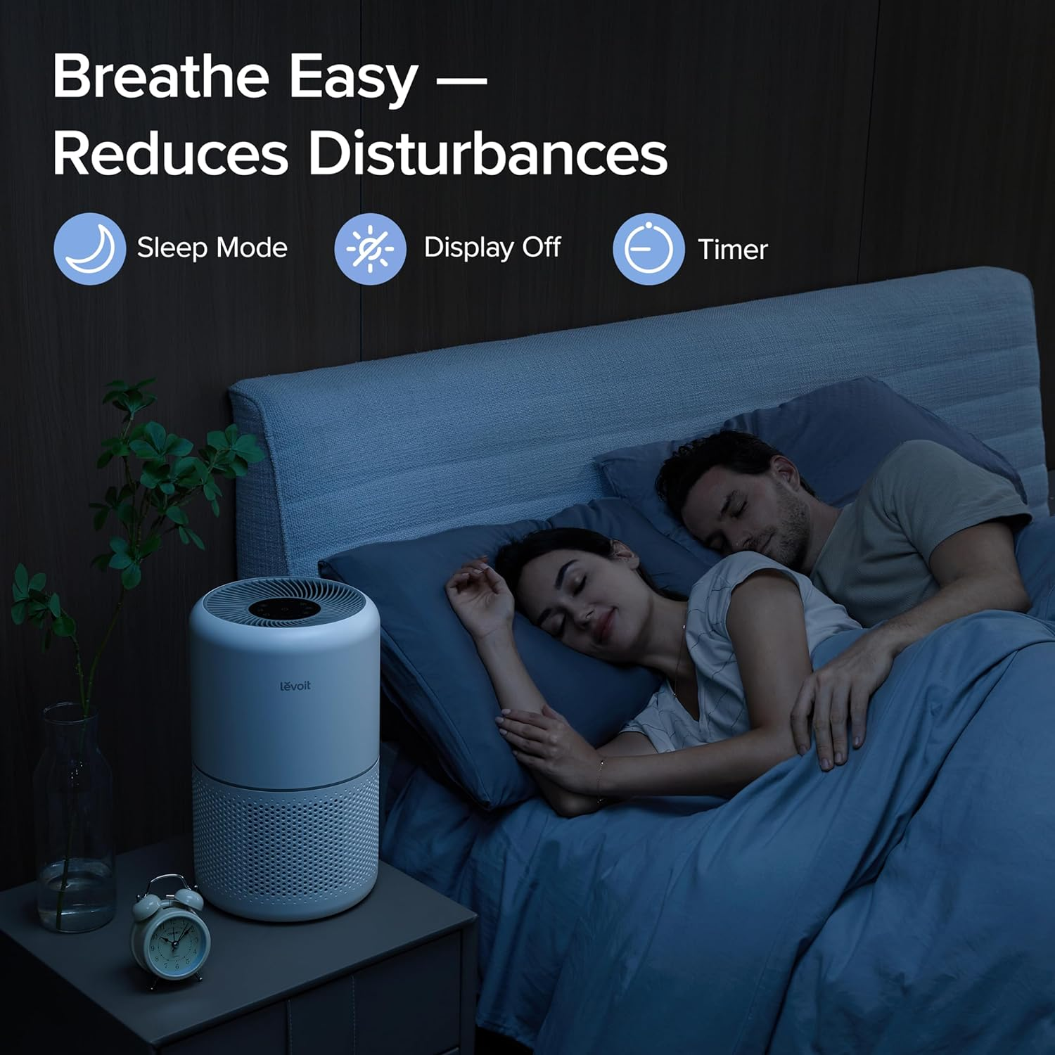 Air Purifiers for Home Dust Smoke Pet Hair, up to 40M&sup2;, H13 True HEPA Air Filter with Timer, Sleep Mode, Ozone Free, 24Db Quiet Air Cleaner for Bedroom, Office, Core 300, White image number 1
