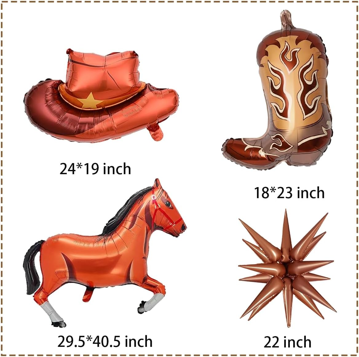 Western Theme Party Decorations, Cowboy Balloons, 12 Inch Latex Brown Cow Print Balloons for Western Party Decorations, Rodeo Party Decorations, Cowboy Birthday Party Decorations - Brown Cowboy image number 4