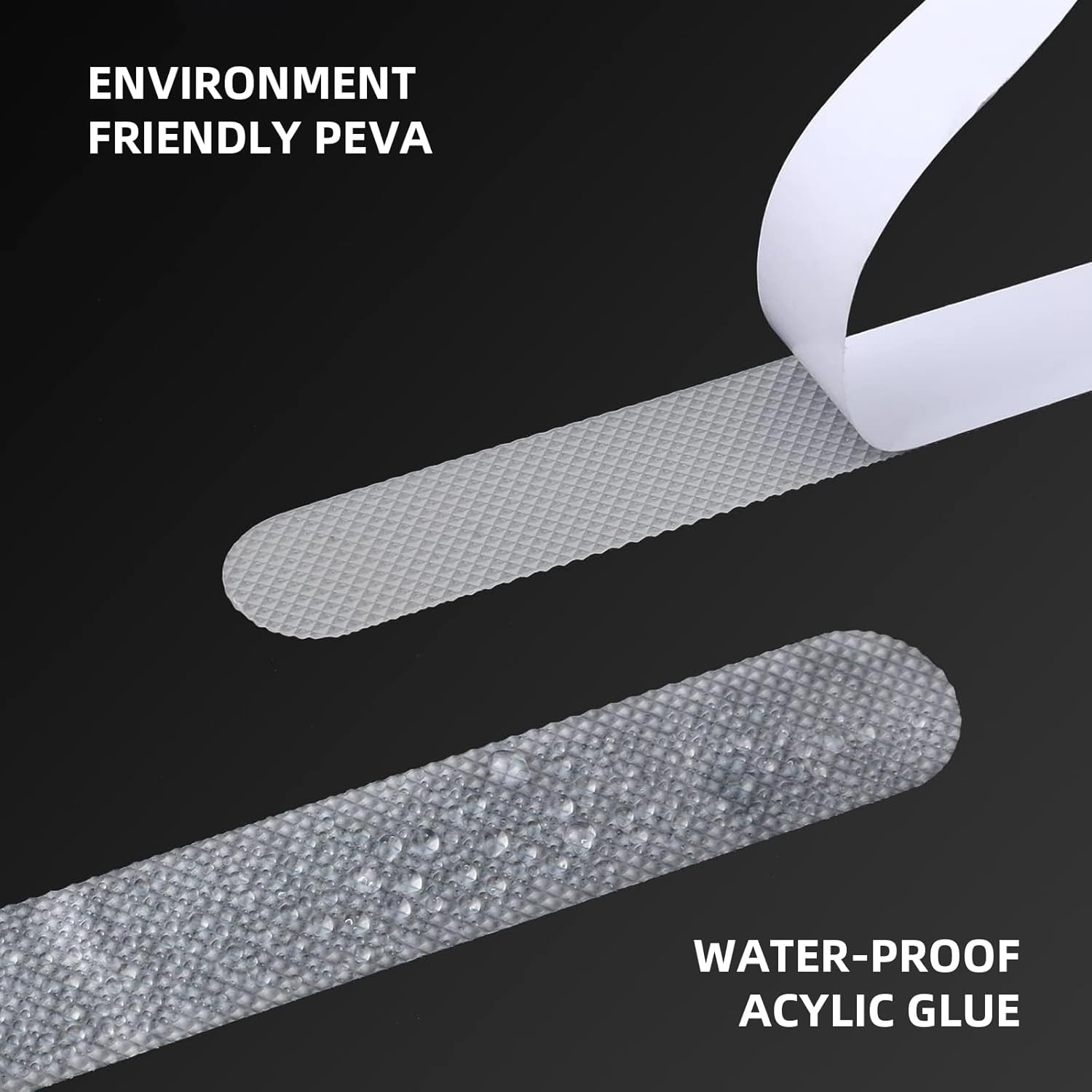 25Pcs Anti-Slip Strips - Safety Shower Treads & Bathtub Non-Slip Stickers | Anti-Skid Tape for Floors, Steps (Baby/Senior/Adult Use, Clear 0.8In, Strong Adhesive) image number 1