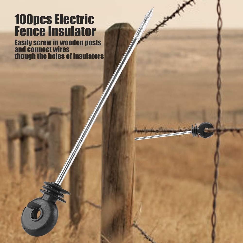 100Pcs Plastic Insulators Electric Fence Long Distance Threaded Insulators Suitable for Wooden Posts image number 5