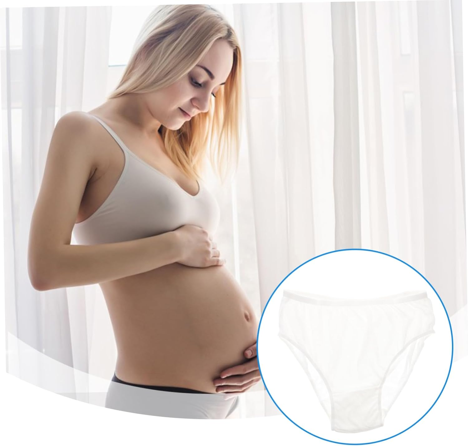 Totority 4Pcs Maternity Cotton Underwear Disposable for Pregnant Women Breathable Cotton Underpants for Postpartum Recovery image number 2