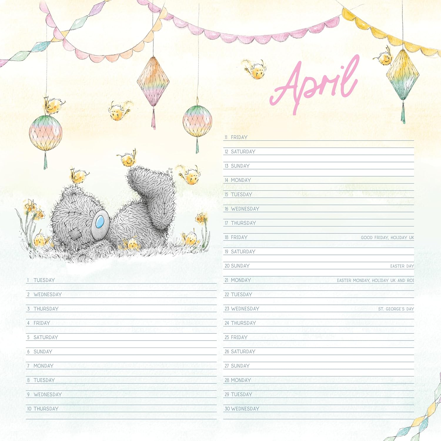 Me to You Tatty Teddy 2025 Square Wiro Calendar