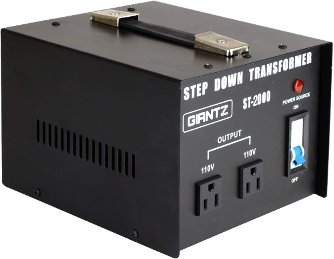 Giantz Step down Transformer 240V to 110V, 2000W Voltage Converter Stepdown Transformers AU-US Home Indoor Power Accessories, Pure Sine Output Ultra-Portable Lightweight with Socket Black image number 6
