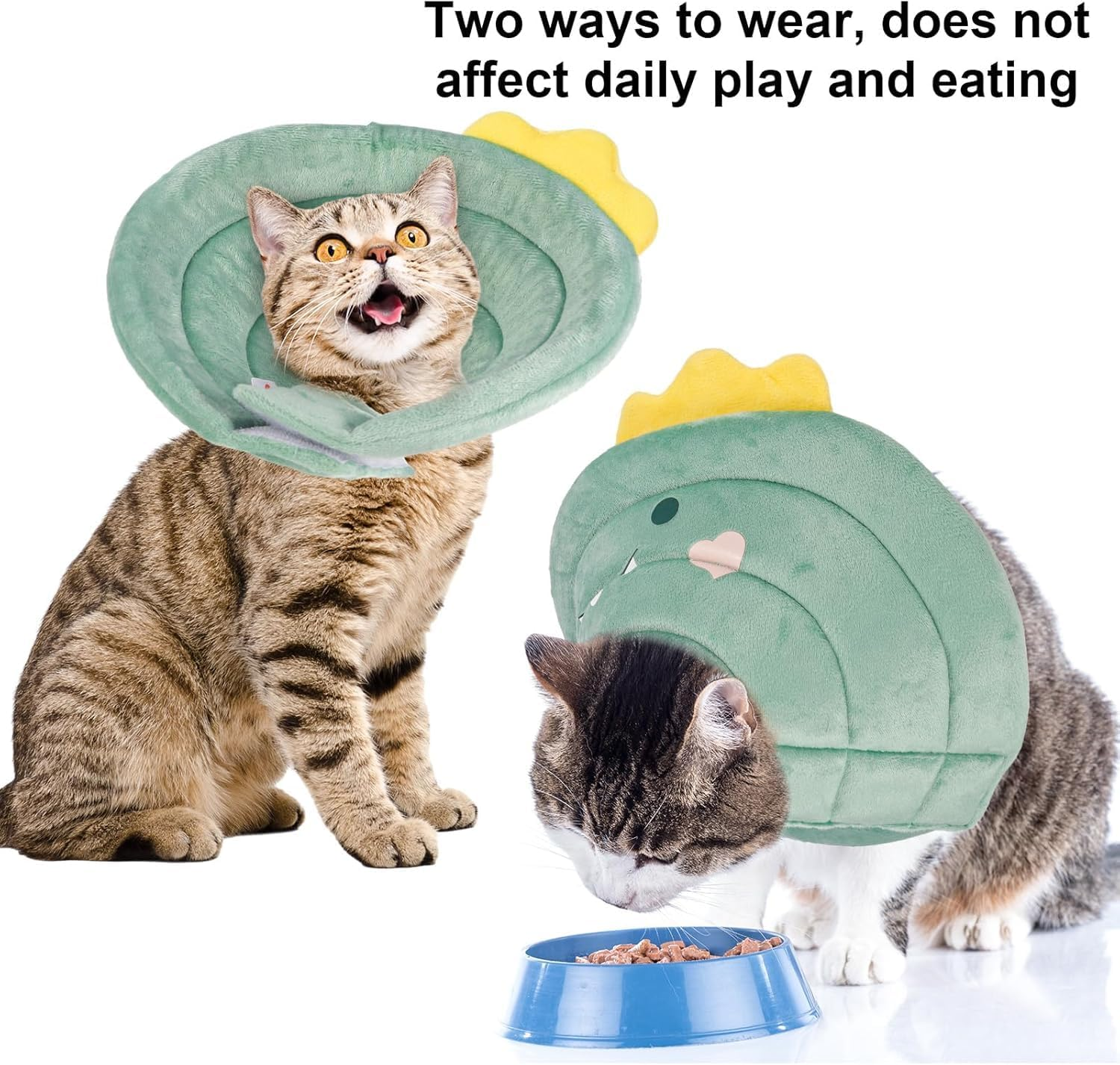 Cat Cone Collar Soft, Cute Cat Recovery Collar Soft Adjustable Cat Cones to Stop Licking Comfortable Breathable Lightweight Neck Cone for Cats Kittens Pet after Surgery (S)