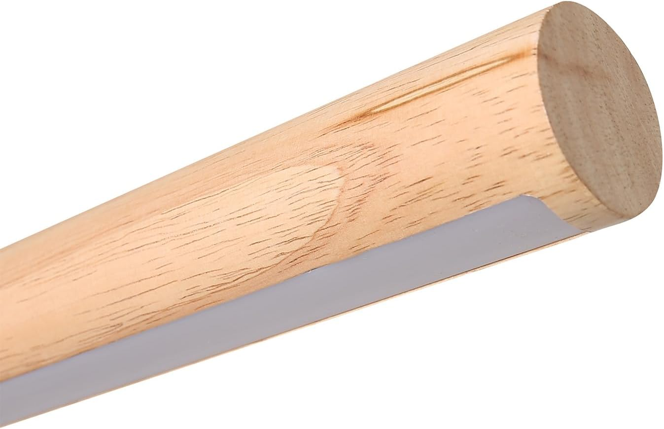 Lexi Lighting Freya LED Pendant Light, Minimalist Dimmable Linear Wood Light Fixture Chandelier, 3000K/4000K/6000K Color Temperature, H157 X L151Cm, Natural Hanging Lamp for Dining Room Kitchen Island