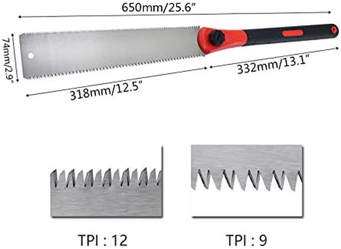 Meichoon Japanese Style Hand Saw - Double Edge Pull Saw, 12.5 Inch Flexible Blade, 25.6 Inch Length image number 4