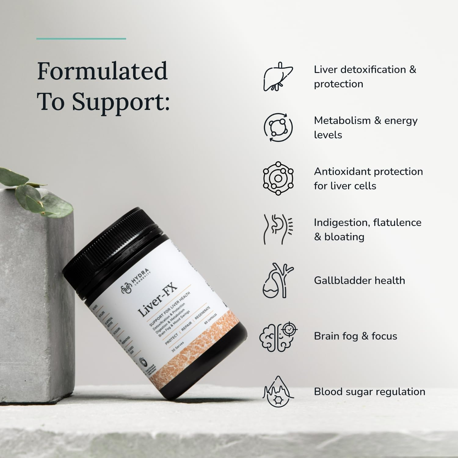 Liver-Fx Liver Support Supplement with Milk Thistle, Dandelion Root, Liver Cleanse & Detox Formula, Non-Gmo, Vegan, 60 Capsules (30 Servings) image number 2