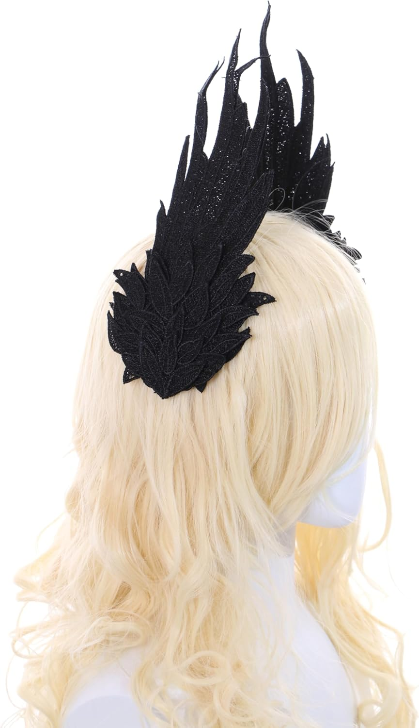 C-108-2 Black Angel Wings Goddess Hair Clips Gothic Lolita Party Celebration Hair Accessories Head Accessory image number 6