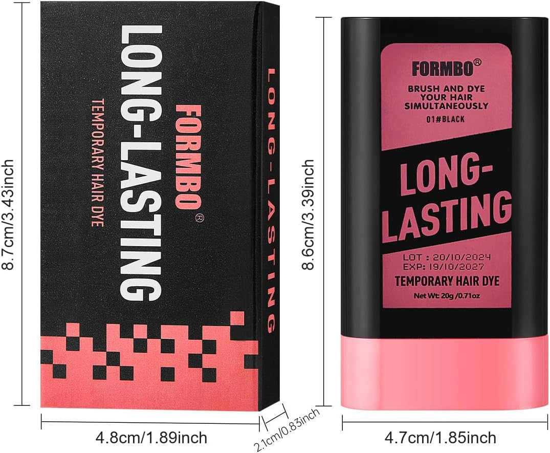 Hair Color Stick Temporary Hair Color for Gray Coverage Disposable Sweat-Proof Hair Dye Pen Dye Stick, Touch-Up Comb 2-In-1 Instant with Built-In Comb for Women Men Hairline Shading Pen (Black) - Brown image number 6