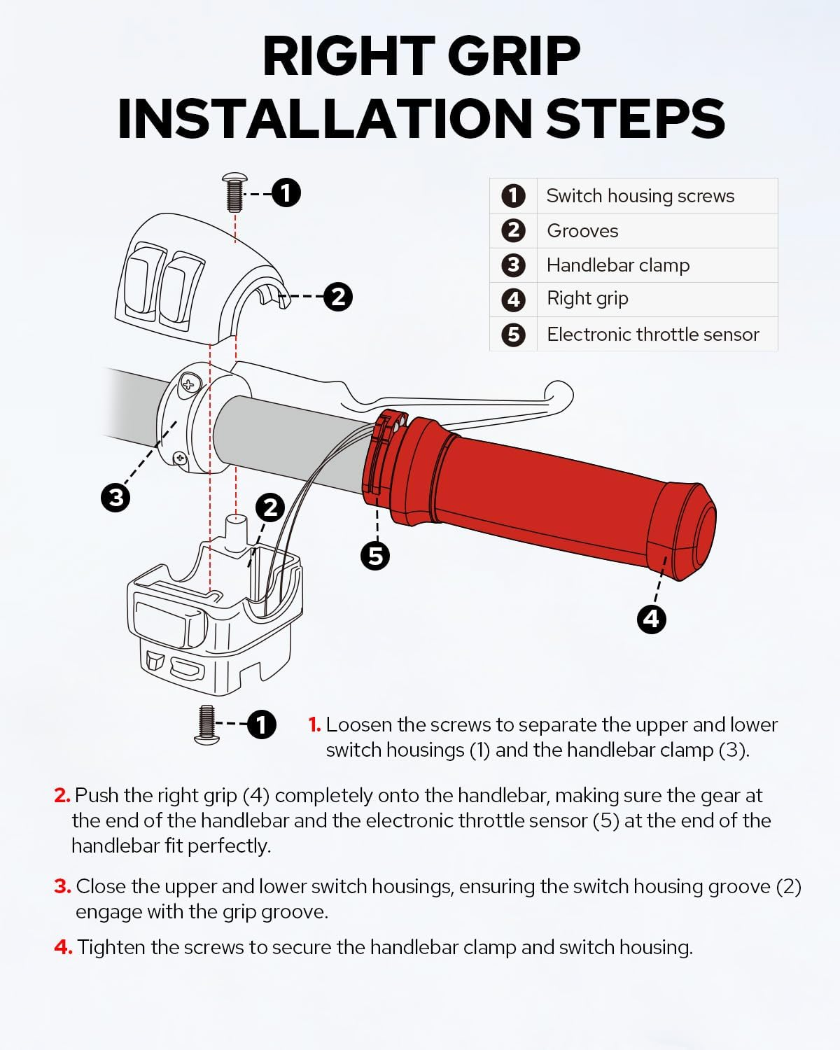 Benlari 1" Chrome CNC Handgrips Motorcycle 25 Mm Handlebar Grips Motorcycle Universal Compatible for Harley Honda Kawasaki Suzuki Yamaha Bobber - Electronic Throttle Black 1 image number 2