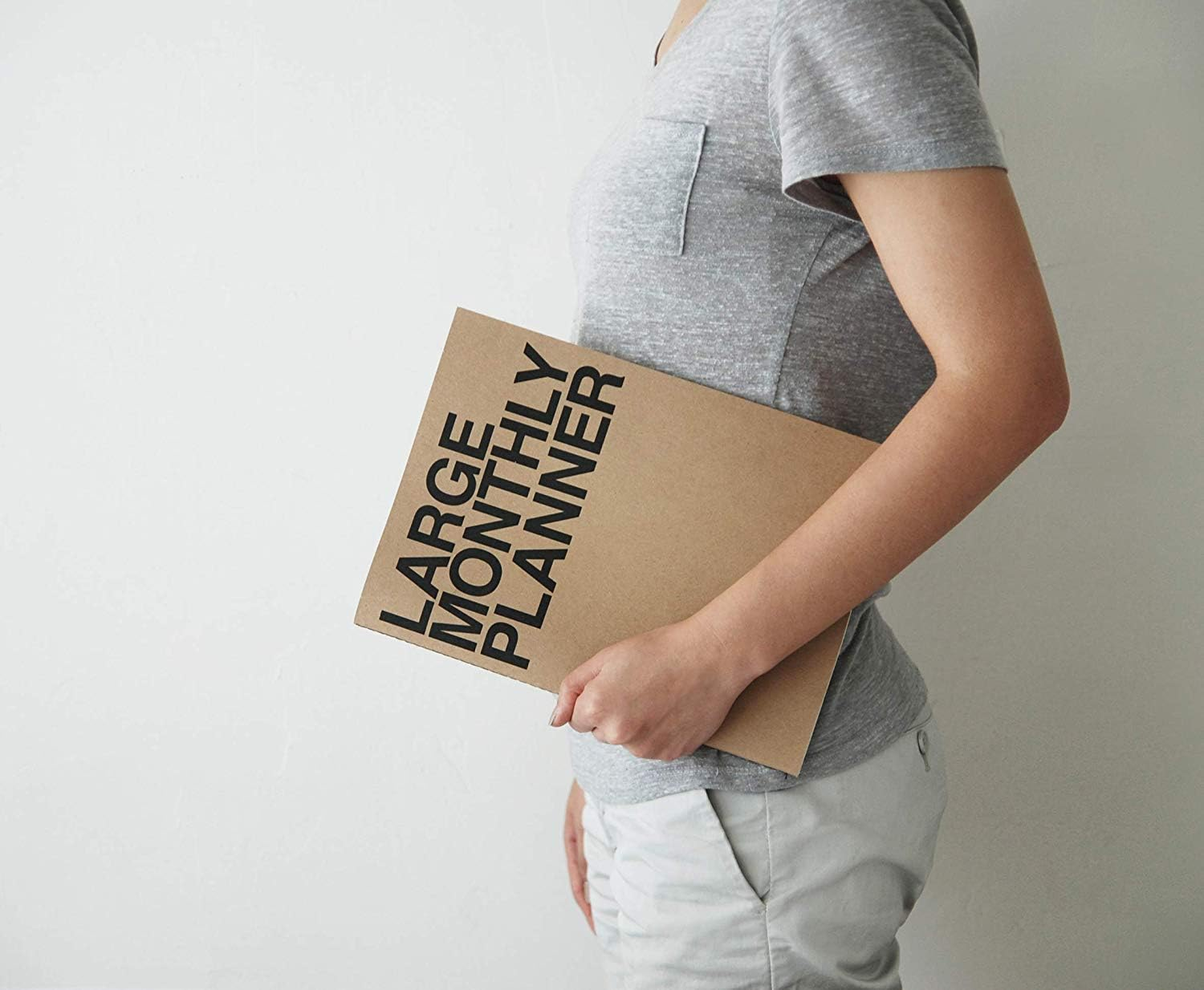 JSTORY Large Monthly Planner Lays Flat Undated Year round Flexible Cover Goal/Time Organizer Thick Paper Eco Friendly Customizable Stitch Bound A4 16 Months 18 Sheets Kraft 8.46 X 11.61 Inches