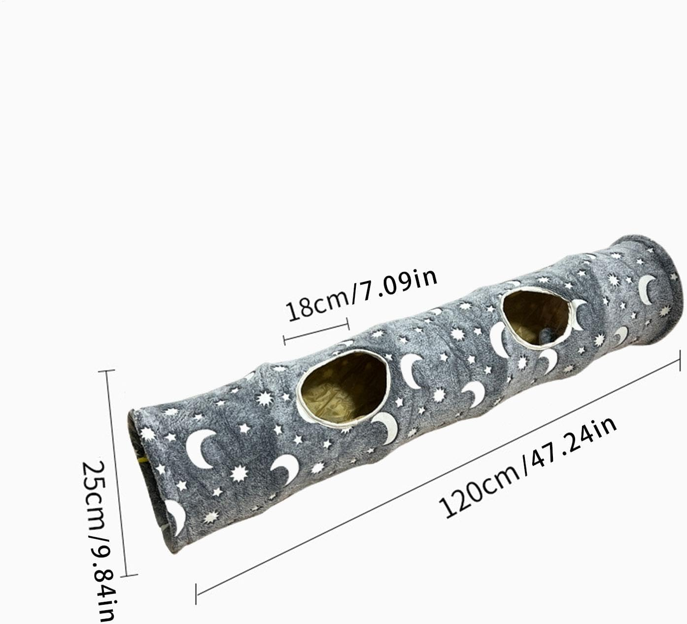 Kitten Tunnel, Glowing in the Dark Cat Toy Tube, Cat Hideaway, Crinkle Tunnel, Straight Entertaining Cat Toys, Cat Bag Toy for Small Pets, Cats - Blue image number 4