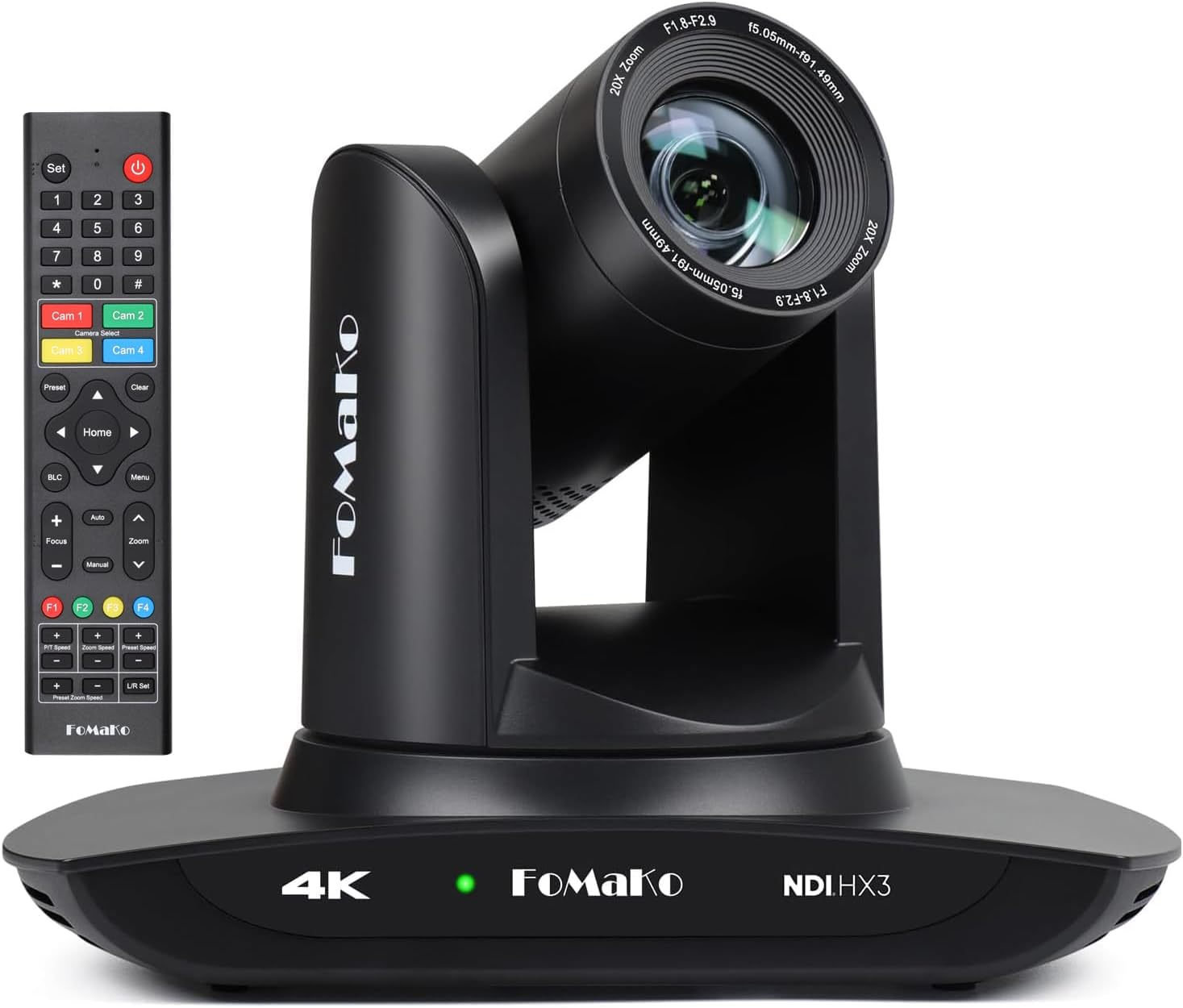 Fomako 4K PTZ Camera NDI HX3 AI Auto-Tracking, 20X Optical Zoom, NDI PTZ Camera 4K for Church Worship, Education, Live Events, Youtube OBS Live Streaming, NDI License Included, K20UH NDI Version image number 4