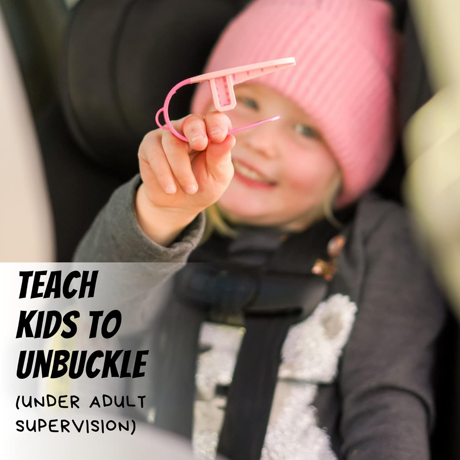Unbuckleme Car Seat Buckle Release Tool - as Seen on Shark Tank - Makes It Easy to Unbuckle a Child'S Car Seat - Easy Tool for Parents, Grandparents & Older Children - Made in USA (1 Pack, Hot Pink)