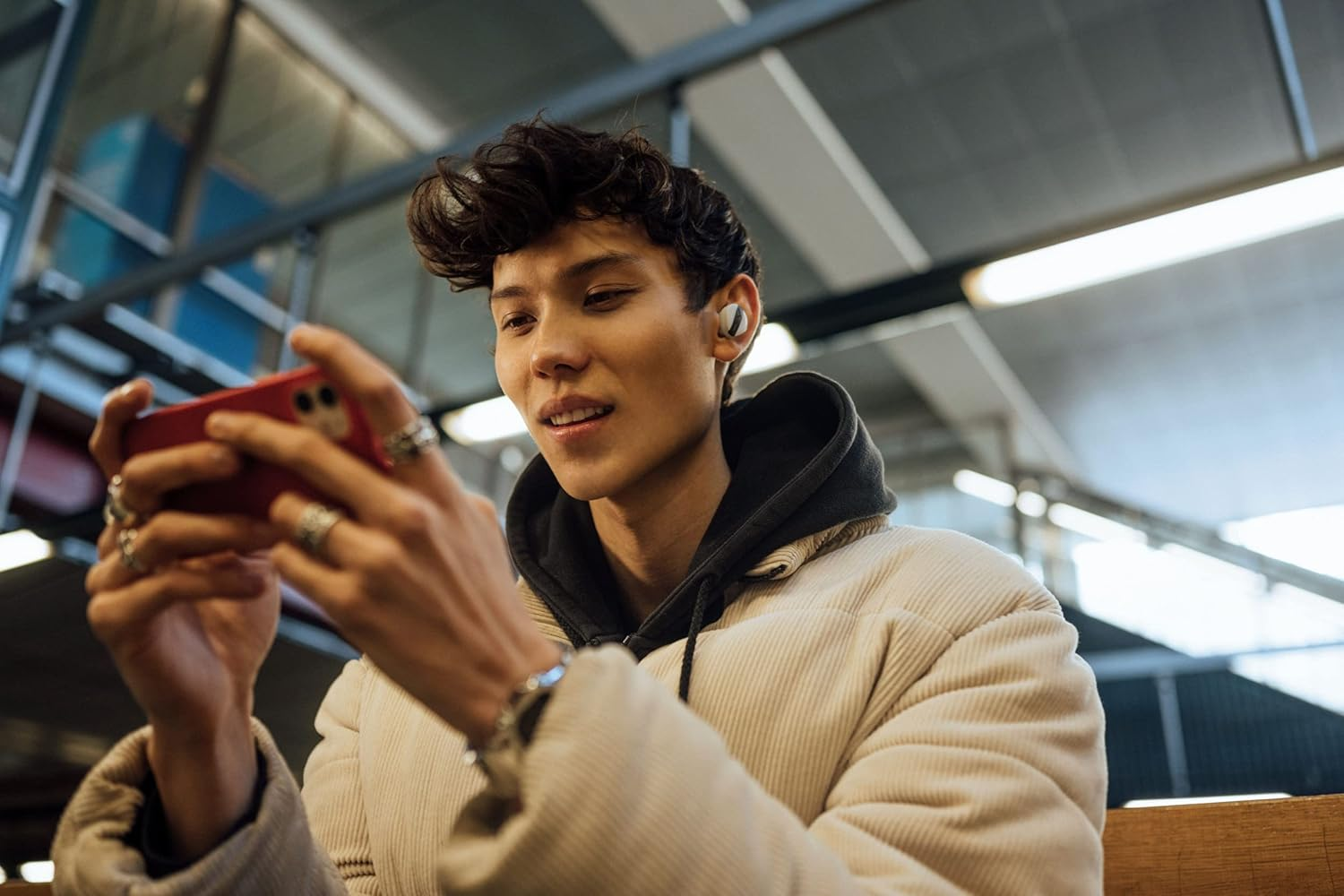 Beyerdynamic Free BYRD Grey True Wireless Bluetooth In-Ear Headphones, Active Noise Cancelling, Long Battery Life, Microphone, IPX4, Sound Personalization and Alexa Built-In (Grey) - Gray image number 5