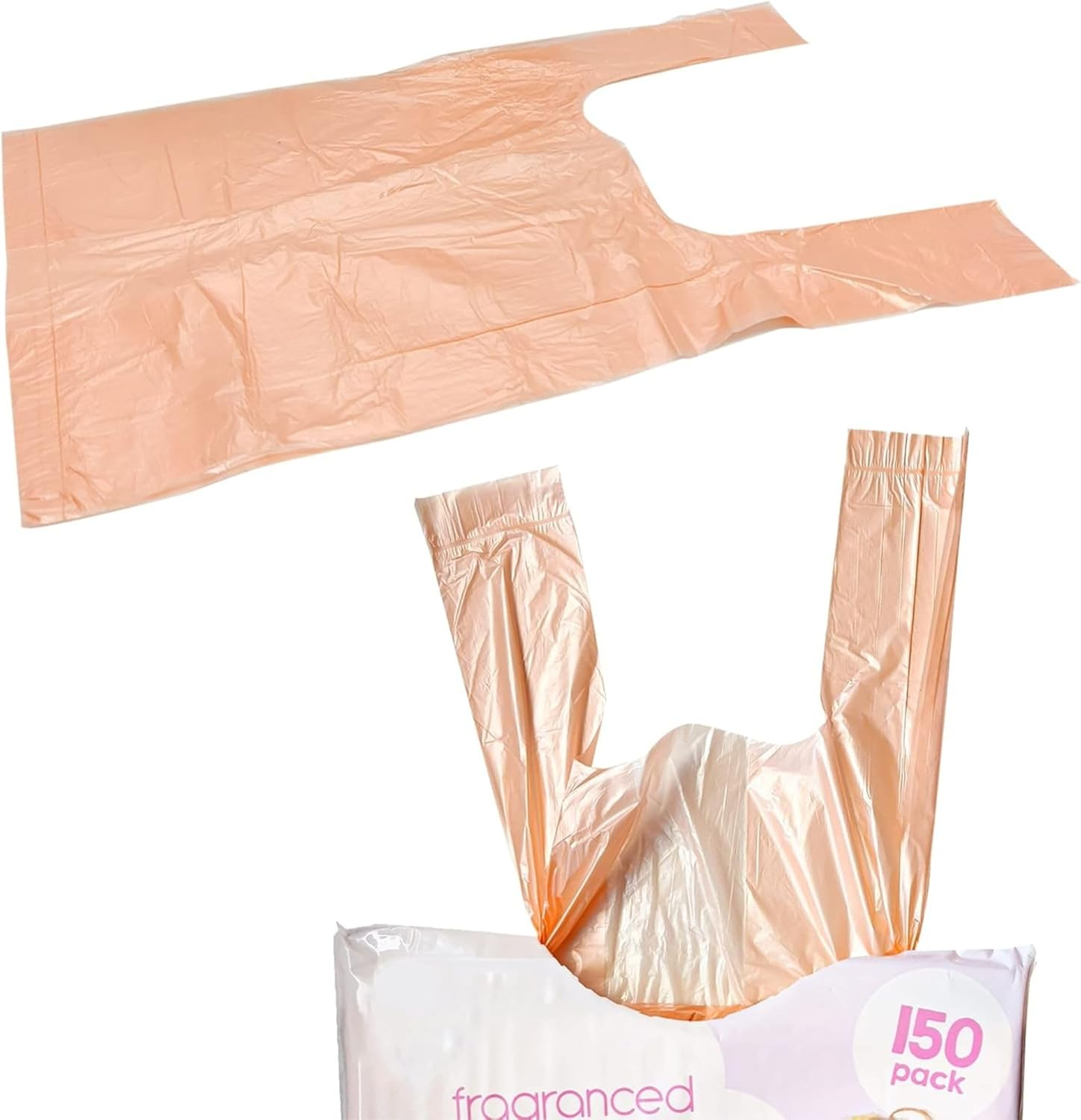 Fragranced Nappy Bags &ndash; 150 Pack | Disposable Scented Nappy Sacks with Handles | Odour Control Diaper Bags for Hygienic Waste Disposal | Large Size 31X28Cm &ndash; Ideal for Home & Travel Use