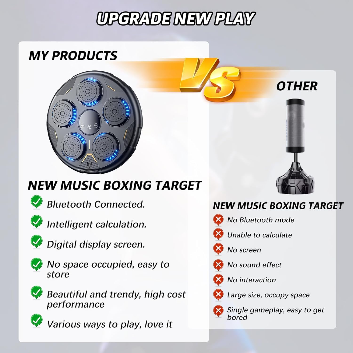 2025 New Boxing Traing Machine, Smart Music Boxing Machine Wall Mounted with Boxing Gloves, Bluetooth Boxing Training Punching Equipment for Kids Adults Home Workout Stress Relief image number 3