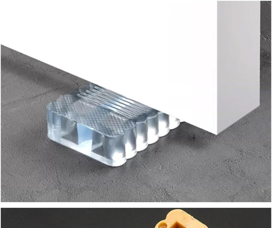 Transparent Rubber Door Stops, 4 Pcs Wedges for Bottom of Door, Heavy Duty Door Stoppers Protect Your Walls and Floors image number 3