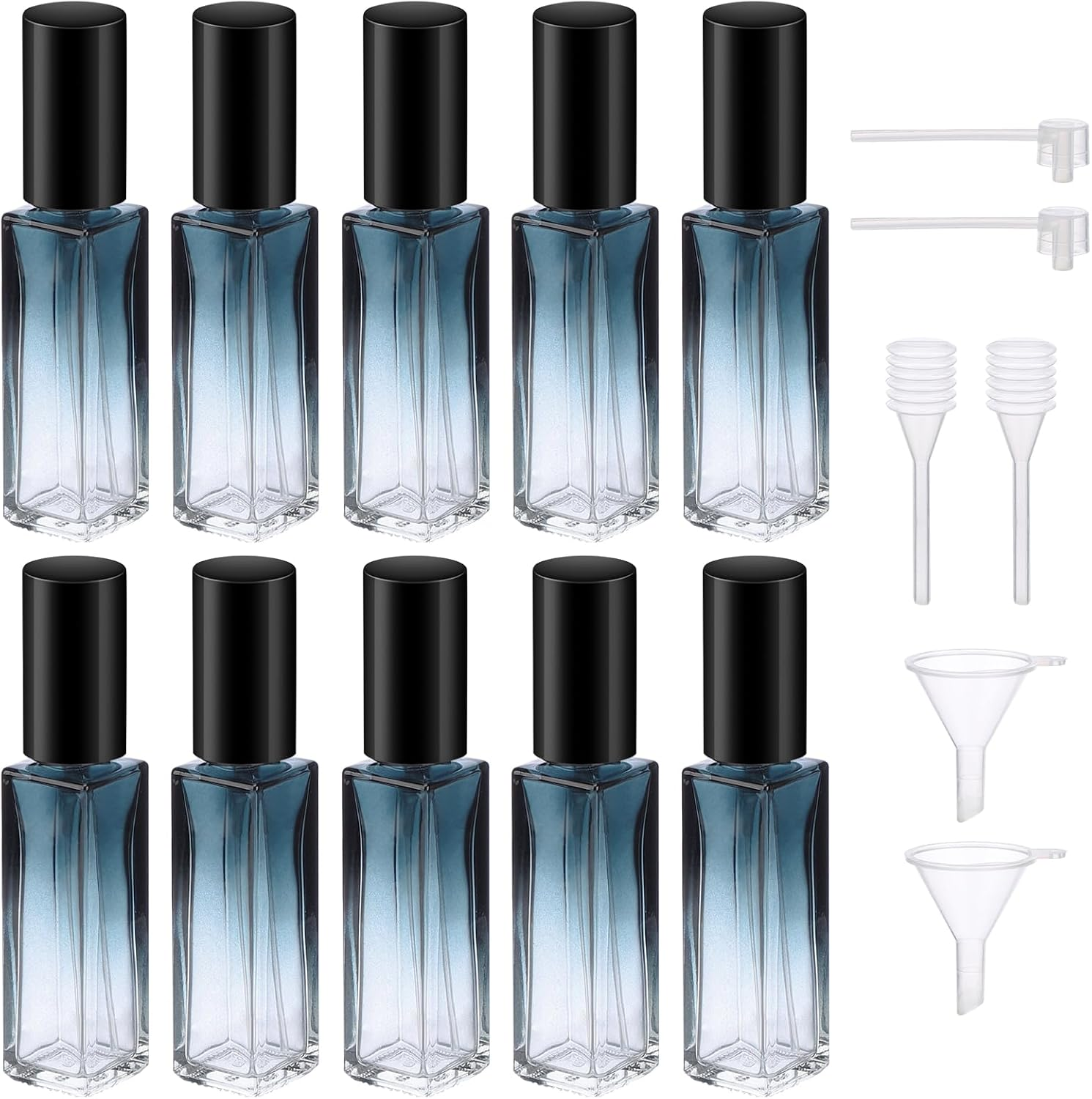 Segbeauty Perfume Atomiser Glass, 5Pcs Travel Perfume Refillable Bottle 10Ml, Perfume Empty Bottles for Men and Women, Good for Party and Date, Gradient Blue