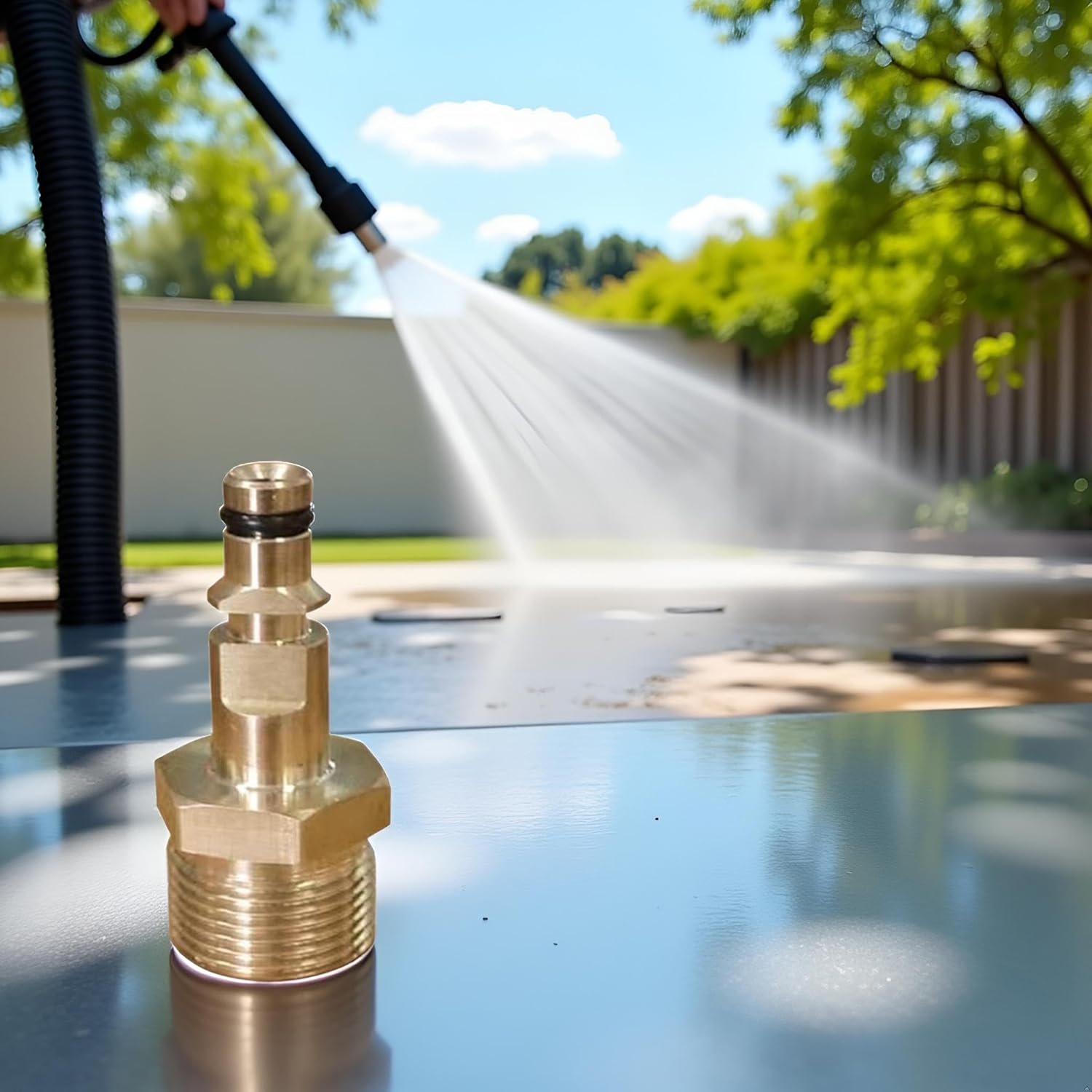 Calsgkspray 2Pcs Gold M22 Adapter High Pressure Washer Hose Adapter Pressure Pipe Quick Connector Converter Fitting for K Series Pressure Washer Replacement Parts and Accessories image number 6