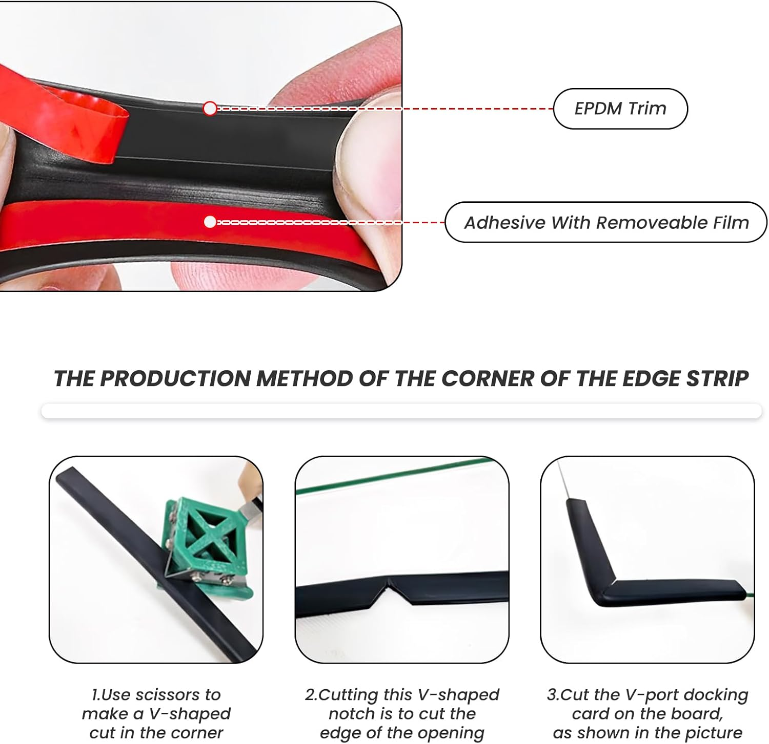 Universal Rubber Car Door Edge Guards - U Shape Anti-Collision Trim Protector (No Glue Needed) for Sedans, Suvs, Trucks - 13Ft/4M Black EPDM Weatherstrip image number 4