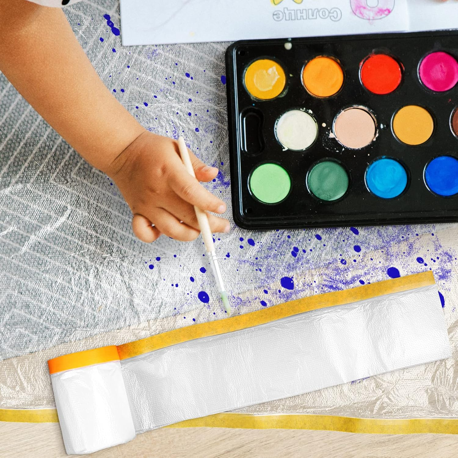 Ciieeo 6Rolls Transparent Masking Covering Films for Automotive Painting Furniture and Home Renovation Projects image number 6