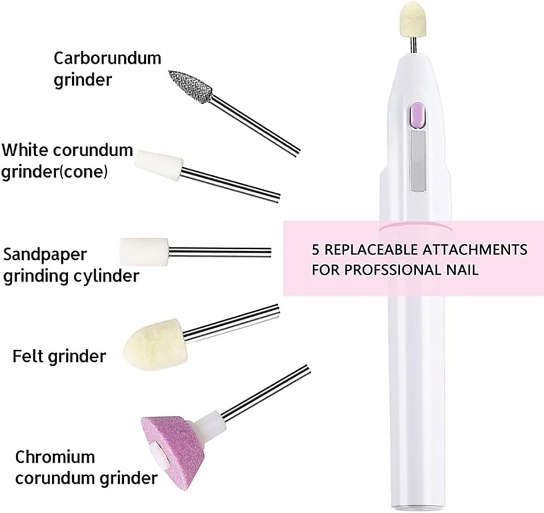 Electric Nail File Set, 5 in 1 Electric Manicure Pedicure Sanding Polishing Set, Nail Drill Set for Personal Fingers Toes, Nail Care image number 2