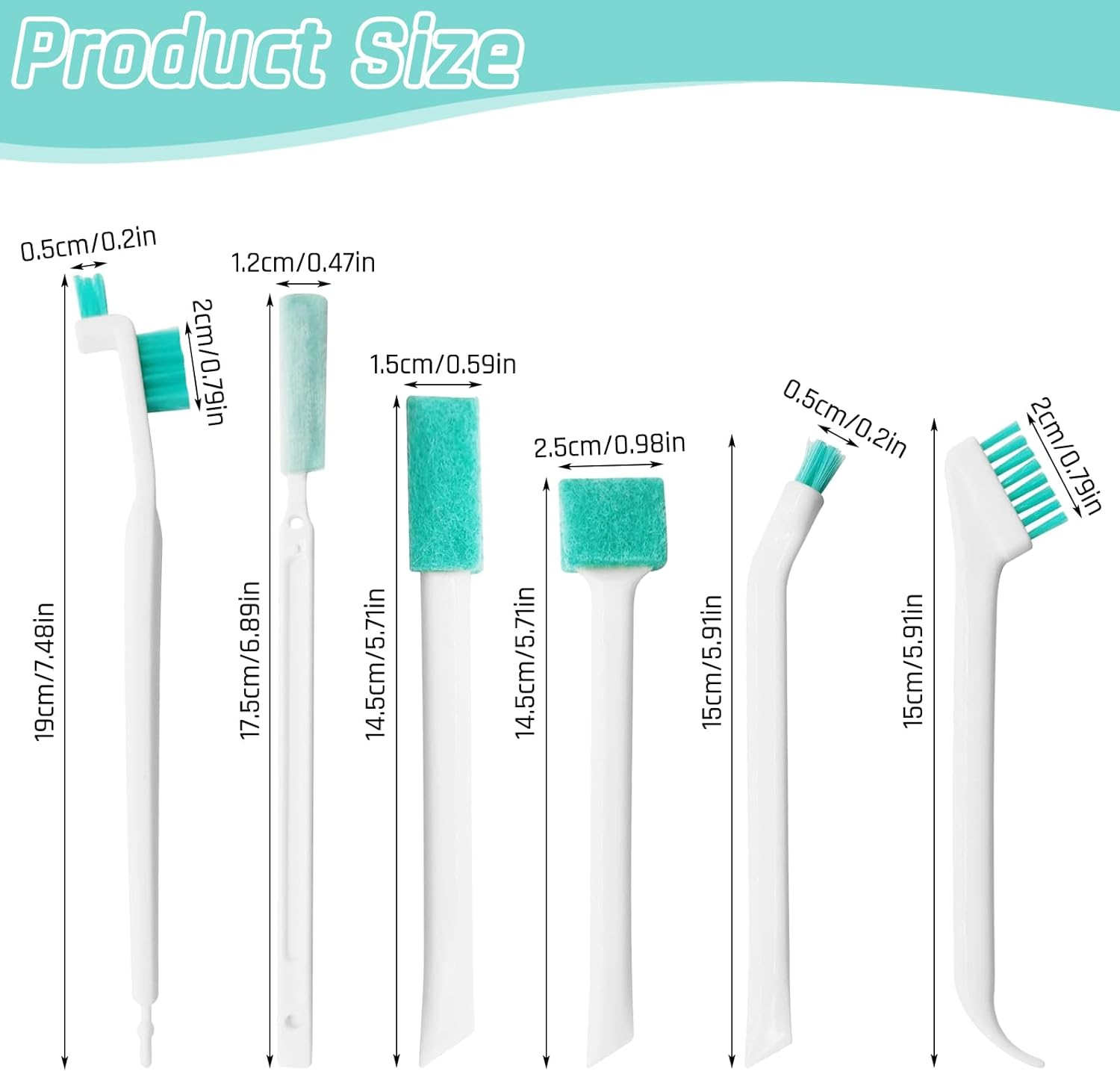 18 Pieces Thin Bottle Brush Sponge Set, Bottle Cleaner Brush Sponge Brush Bottle Sponge Cleaning Brush Bottle Brush Baby Small Brushes for Cleaning All Drinking Straws image number 5