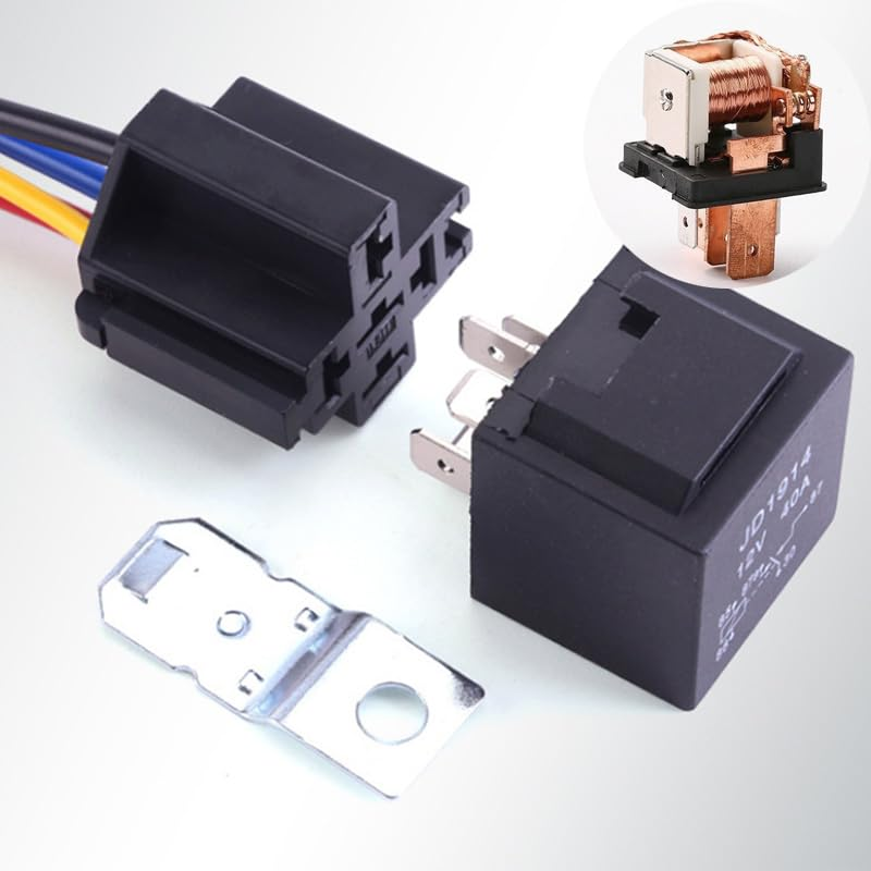 WADY 5Pcs12V 40A 5-Piece Automotive 5-Pin SPDT Car Relay with Interlocking Harness Receptacle Holder, 40A Relay Connector for Cars, Trucks, and Vehicles image number 3