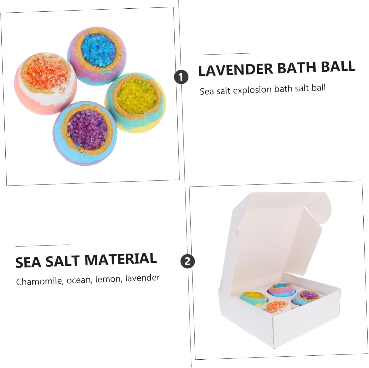 Ipetboom 4Pcs Boys and Girls Bomb Balls Essential Oil Bathing Supplies Fun for Boys and Girls image number 2