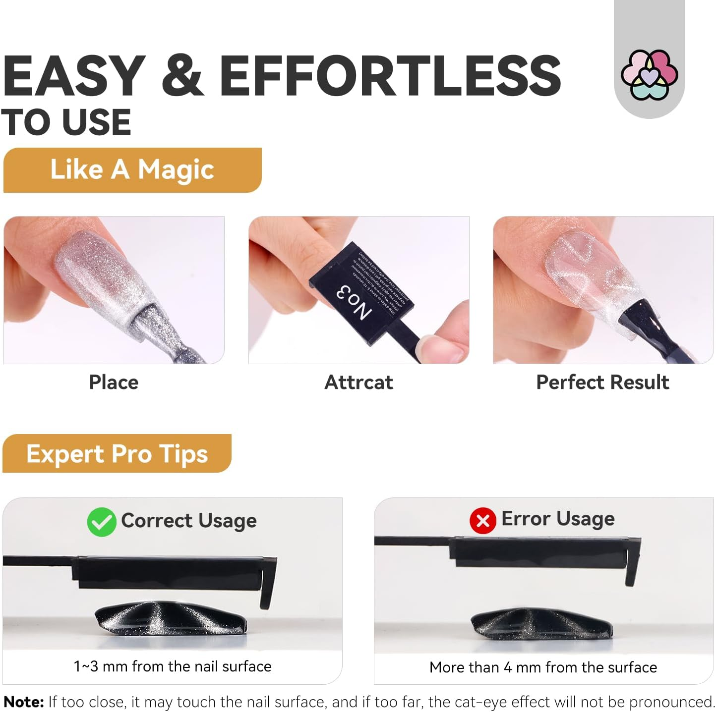 SAVILAND 6 PCS Cat Eye Magnet for Nails: Cat Eye Gel Nail Polish Magnet Multi-Functional Double-Head Nail Magnetic Wands Cat Eye Nail Magnets Sticks Heart Elongated Cylindrical Thickened Nail Art Tool image number 5