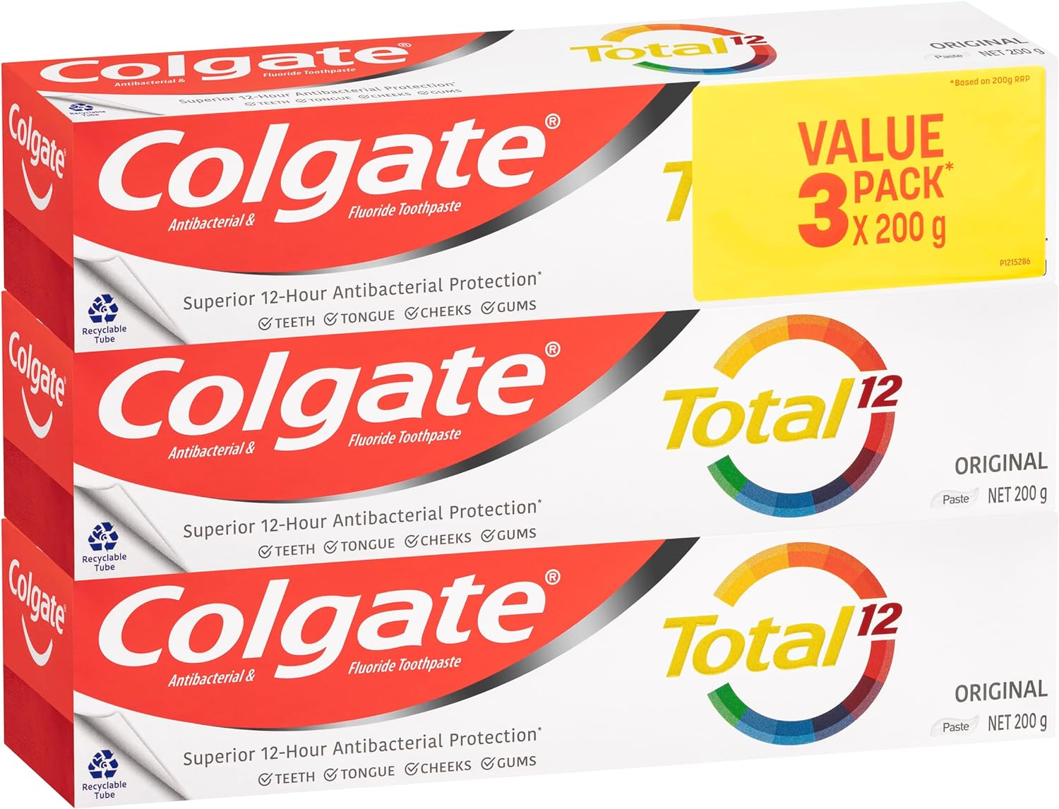 COLGATE Total Original Toothpaste Value Pack 3 X 200G, Whole Mouth Health, Multi Benefit image number 4